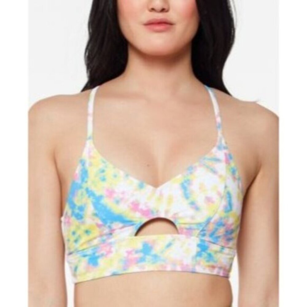 JESSICA SIMPSON Tie Dye‎ Tie Cropped Cami Cutout Deep V Neck, Small